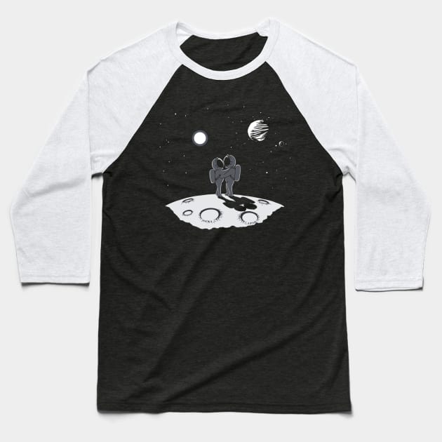 Couple In The Moon Baseball T-Shirt by saigon199x